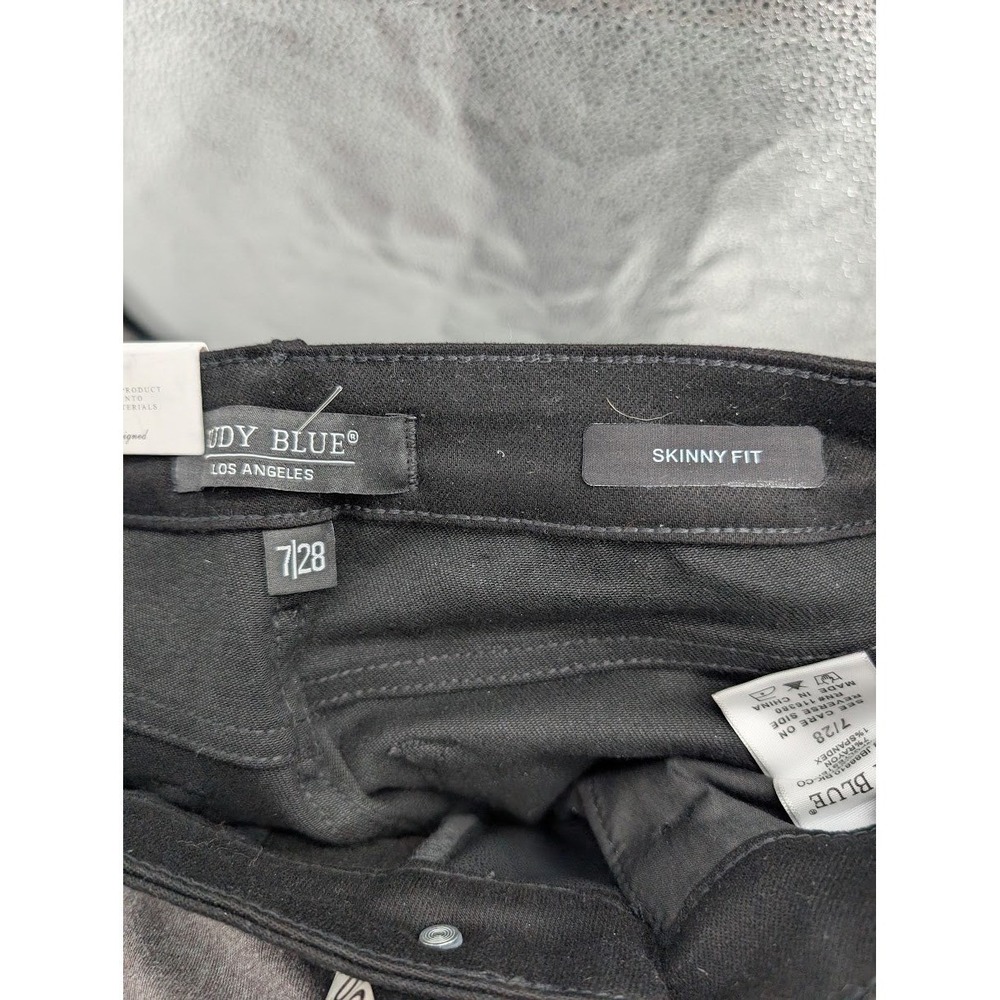 Judy Blue Women's NWT High Waist Skinny Faux Leather Black Jeans sz 7/28 - Picture 7 of 8